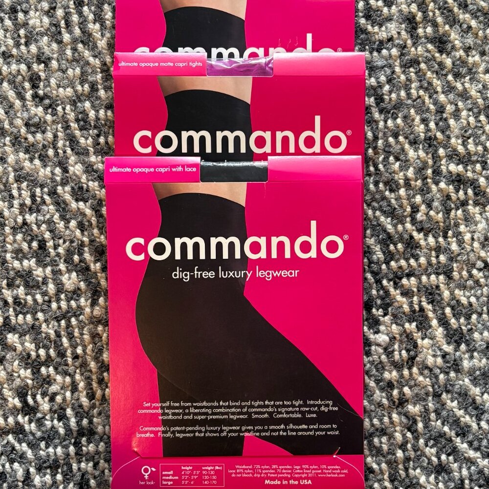 Lot of 3 New Commando Ultimate Opaque Capri Tights Size Large - Picture 4 of 4